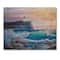 Designart - Blue Waves Breaking At The Beach III - Nautical & Coastal Print on Natural Pine Wood